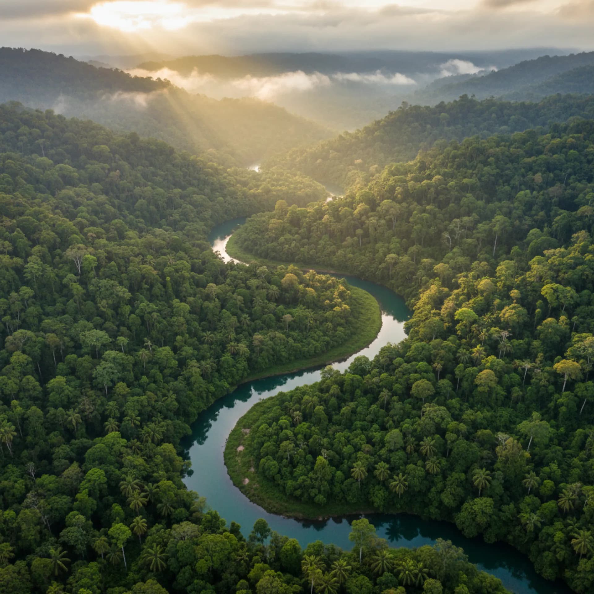 Aerial view of tropical rainforest